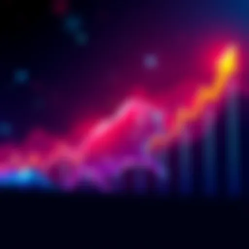 Graph showing rising cryptocurrency prices with a bull symbol indicating growth