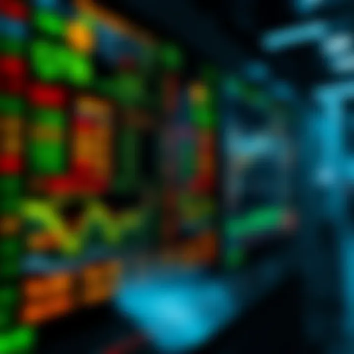A digital display showing various cryptocurrency prices and market trends