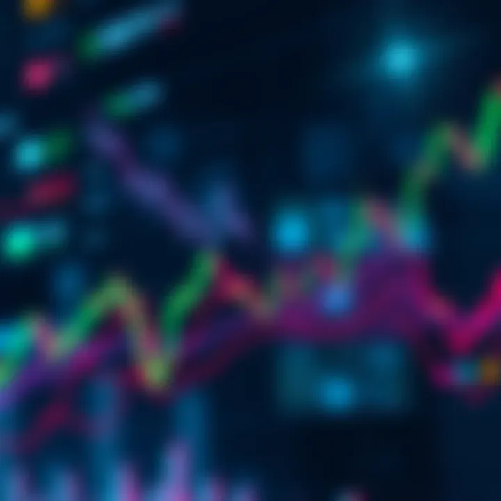 A fluctuating crypto market graph showing price changes and trader stress.