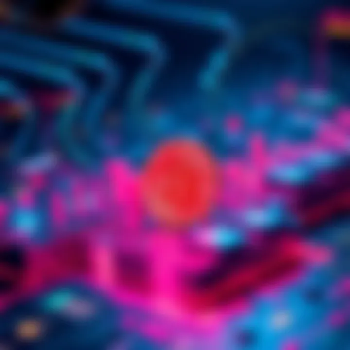 A futuristic representation of cryptocurrency metrics evolving with technology