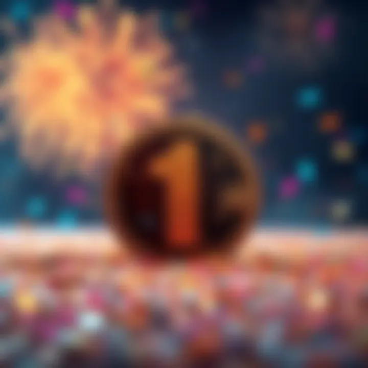 A graphic showing a digital representation of 1 million satoshis with celebratory elements like confetti and fireworks in the background.