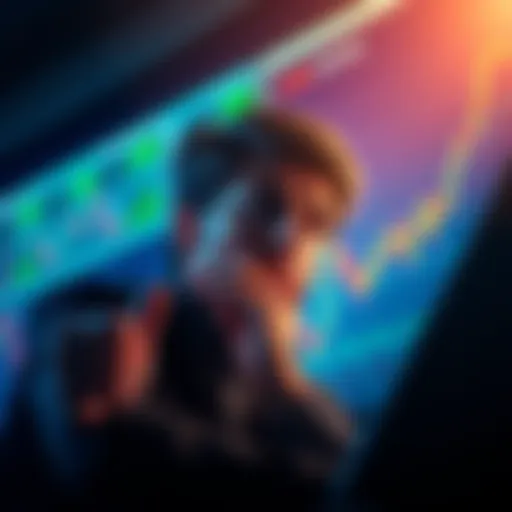 A person analyzing charts with a worried expression, reflecting on past crypto mistakes.