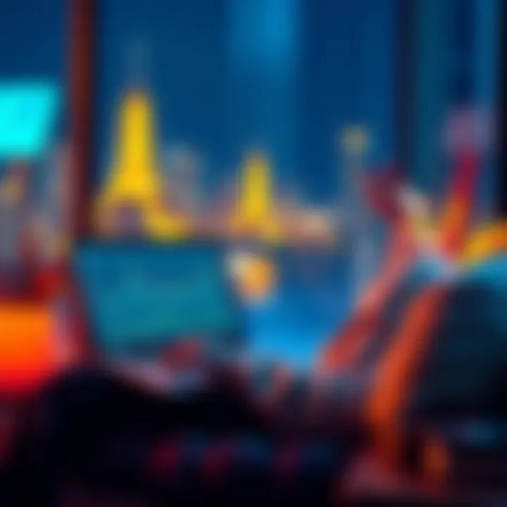 A person relaxing with a laptop showing cryptocurrency charts, symbolizing effortless passive income generation.