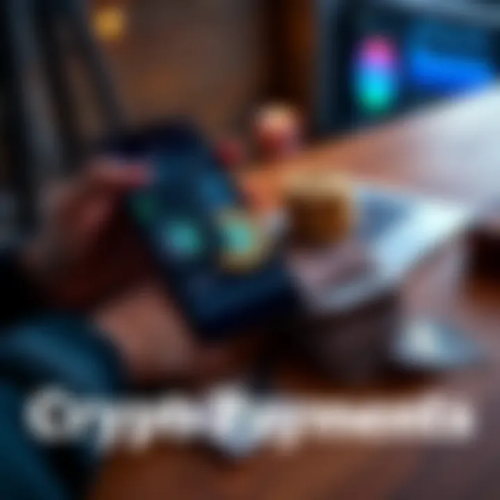 A person holding a smartphone showing a cryptocurrency wallet alongside cash on a table