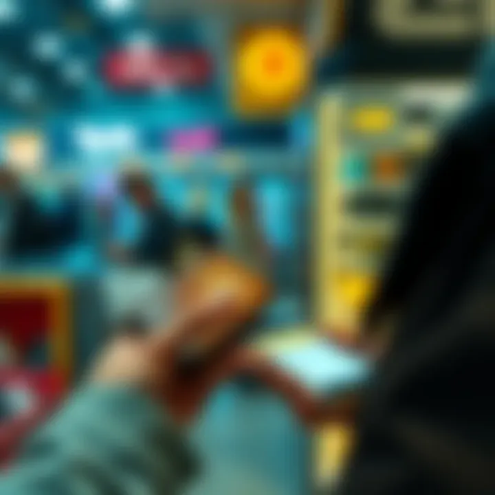 A person making a payment with a smartphone using a cryptocurrency wallet app at a store, showcasing tap payment technology with Apple Pay or Google Pay.