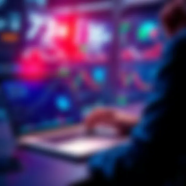 A person analyzing a crypto portfolio on a laptop, showing charts and data for active trading strategies.