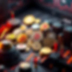 A visual representation of a balanced cryptocurrency portfolio with different coins and investment amounts.