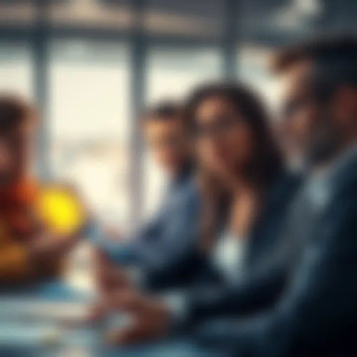 A group of diverse people discussing cryptocurrency regulations with concerned expressions in an office setting