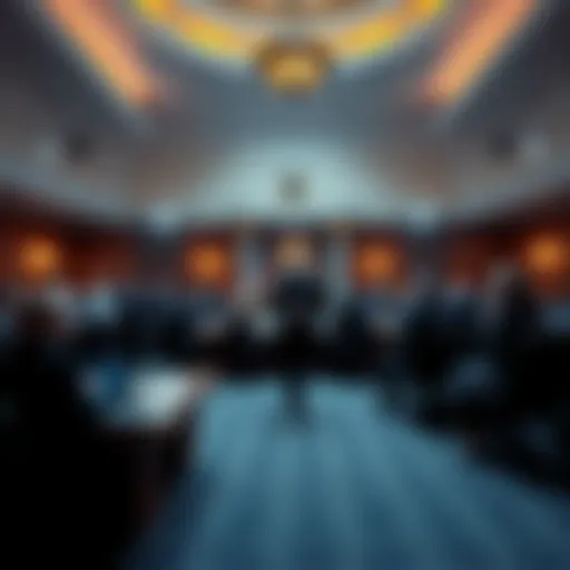 Senators discussing crypto regulation bill in a meeting room