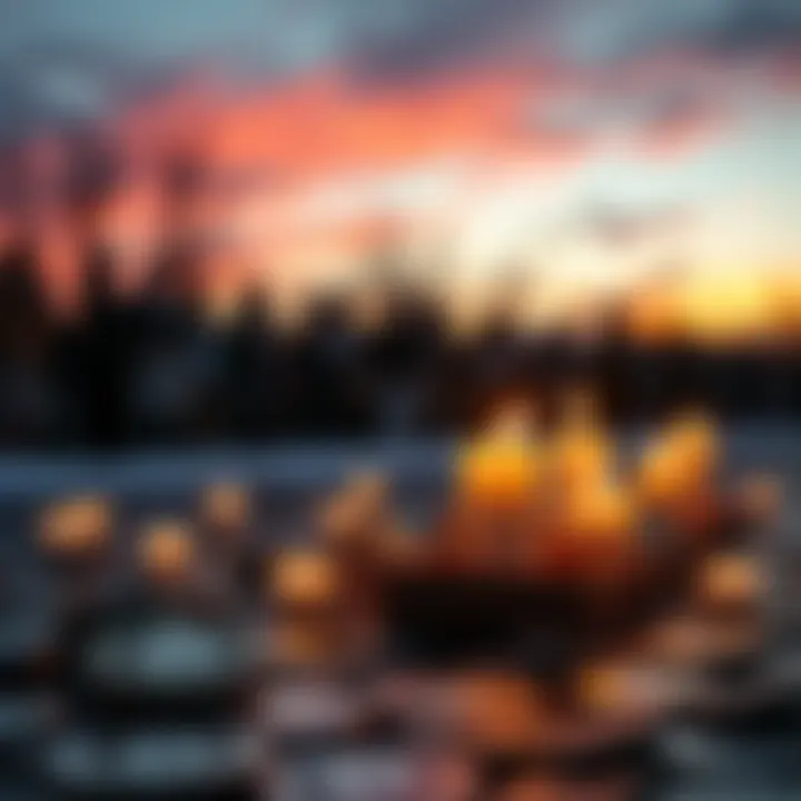 A candlelight vigil surrounded by cryptocurrency symbols, representing remembrance and innovation