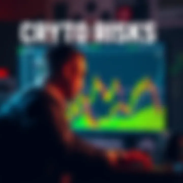 A worried investor watches falling cryptocurrency charts on a computer screen, symbolizing the dangers for crypto holders in Europe.