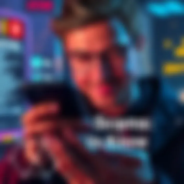 Caution in Cryptocurrency Trading A person examining a suspicious message on a smartphone, symbolizing the need for vigilance against crypto scams.