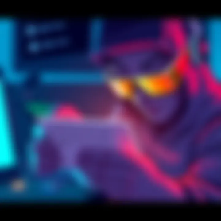An illustration depicting a person receiving a phishing email related to cryptocurrency, highlighting security awareness