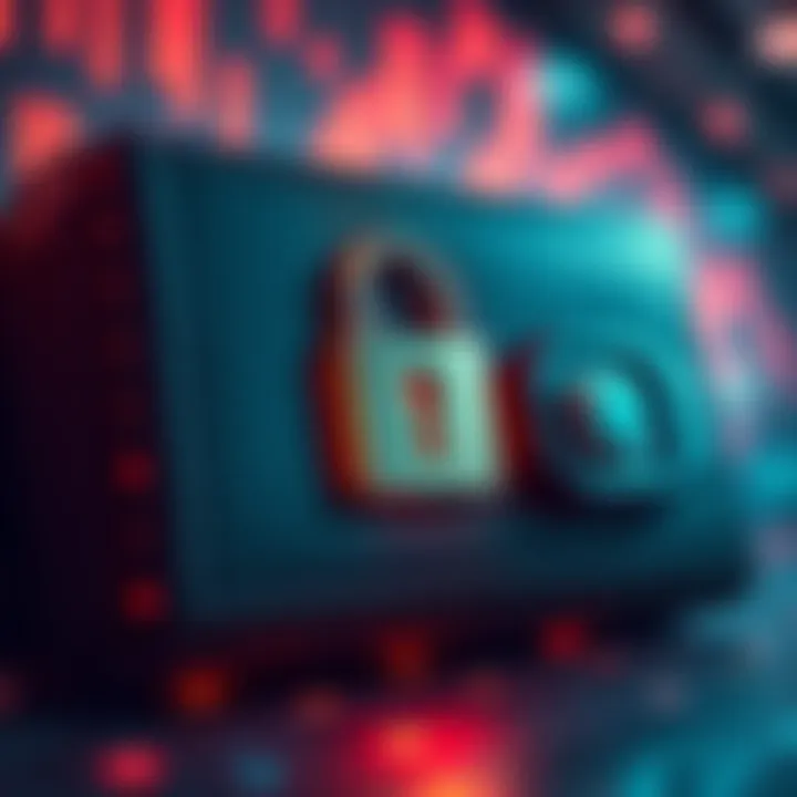 Cautionary Message Regarding Crypto Security A digital representation of a secure crypto wallet being compromised, highlighting the importance of cybersecurity in cryptocurrency management.