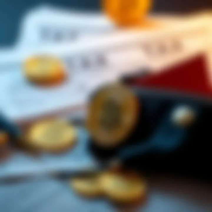 Visual representation of cryptocurrency simplifying tax claims with a digital wallet and tax forms in the background