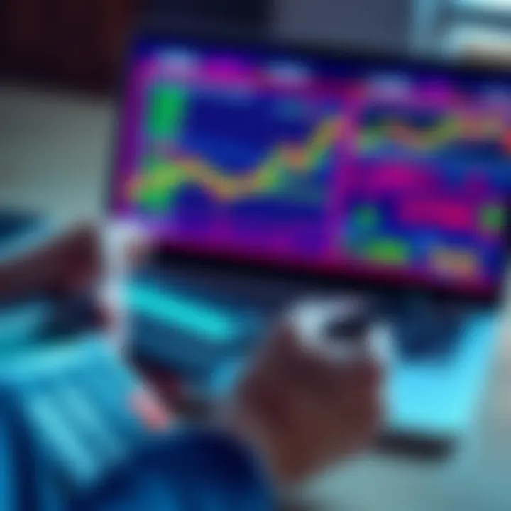 A person's hands holding a calculator and a laptop showing crypto trading data, looking puzzled over tax calculations.