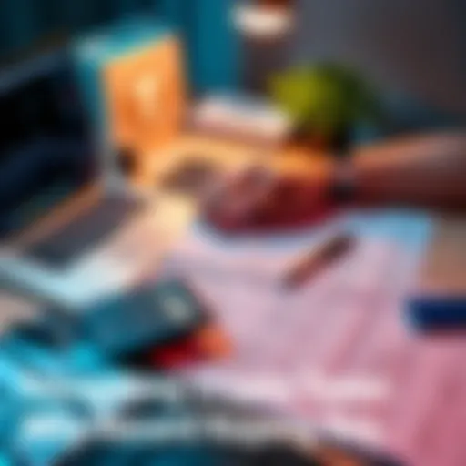 Crypto Tax Record Keeping A person organizing cryptocurrency transaction records and receipts on a desk with a laptop and calculator