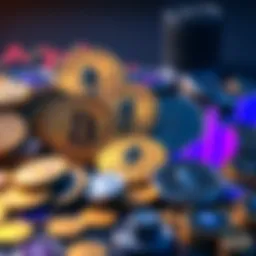A collection of popular cryptocurrency tokens like Bitcoin and Ethereum, showing growth charts and coins representing stability for new investors.