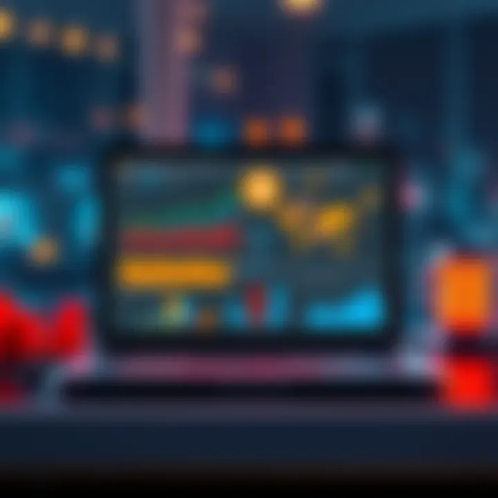 A laptop displaying graphs and charts related to cryptocurrency investments, with a focus on analyzing rug pulls and finding valuable coins.