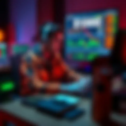 A beginner trader sits at a desk, analyzing market trends on a laptop with cryptocurrency charts visible, symbolizing the journey from $100 to $1,000,000 in trading.