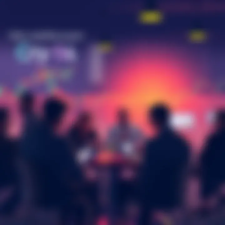 A group of people engaged in a cryptocurrency trading discussion, sharing tips and information in a lively forum setting.