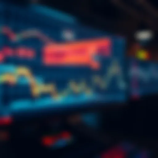 A digital screen shows rising cryptocurrency graphs as traders monitor activity during geopolitical tensions from Iran strikes.