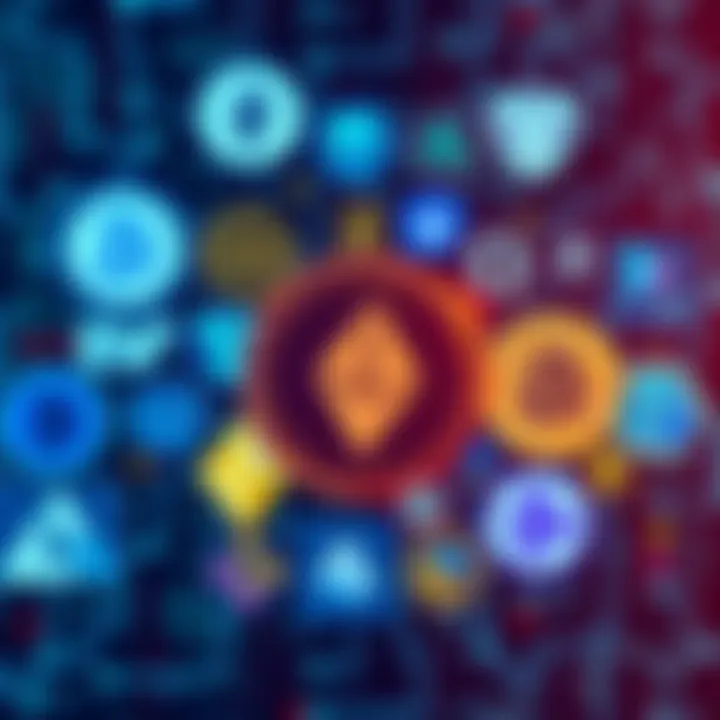A collage of various logos from alternative cryptocurrency trading platforms with a digital background