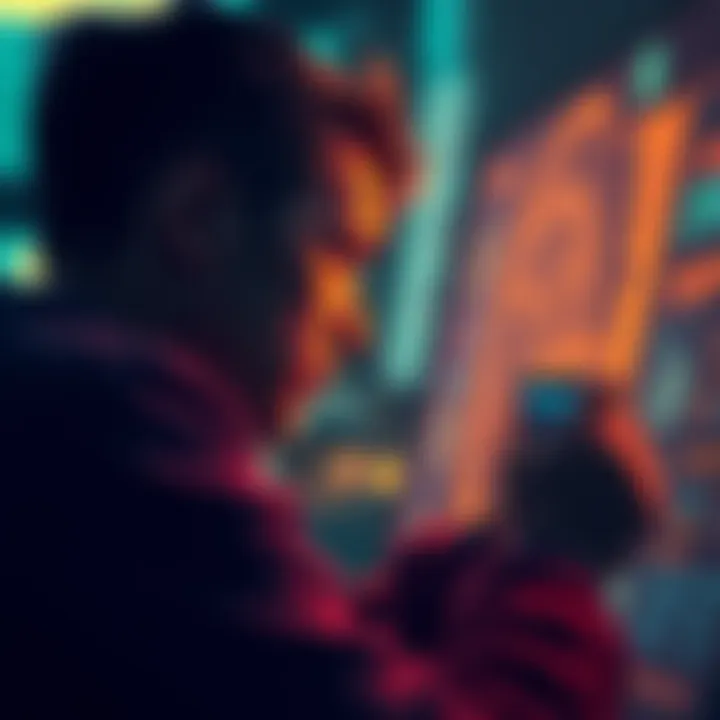 A visual representation of anxiety during crypto wallet transfers, showcasing a person anxiously watching their digital wallet screen.