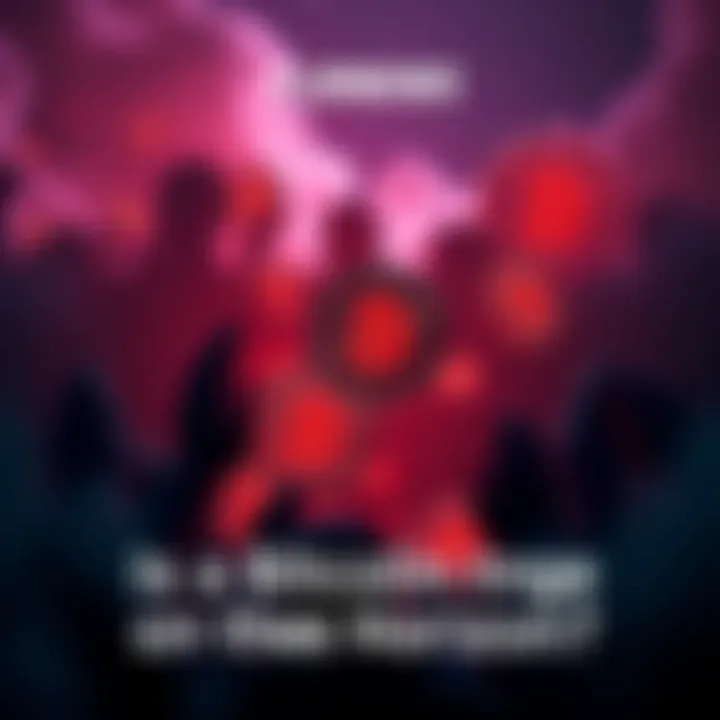 A futuristic representation of cryptocurrency emerging from shadows, symbolizing competition to Bitcoin