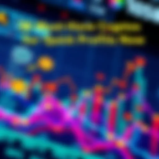 Cryptocurrency Chart A colorful digital chart showing rising trends in various cryptocurrencies, symbolizing potential profits.