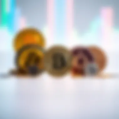 A visual representation of Bitcoin alongside various new tokens, symbolizing the competition in the cryptocurrency market.