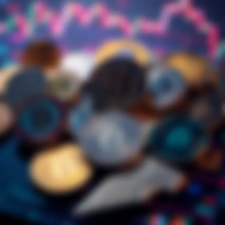 A collection of popular cryptocurrencies displayed on a digital background, representing market trends and investment options.