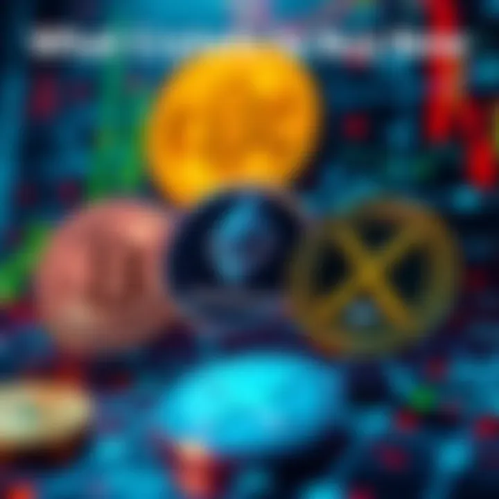 A digital display of Bitcoin, Ethereum, and XRP symbols, signifying investment opportunities in cryptocurrencies.