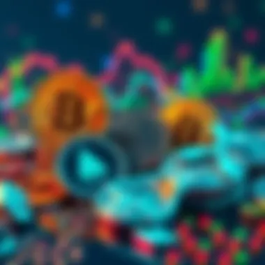 A visual representation of popular cryptocurrencies like Bitcoin, HBAR, and XRP for long-term investments.