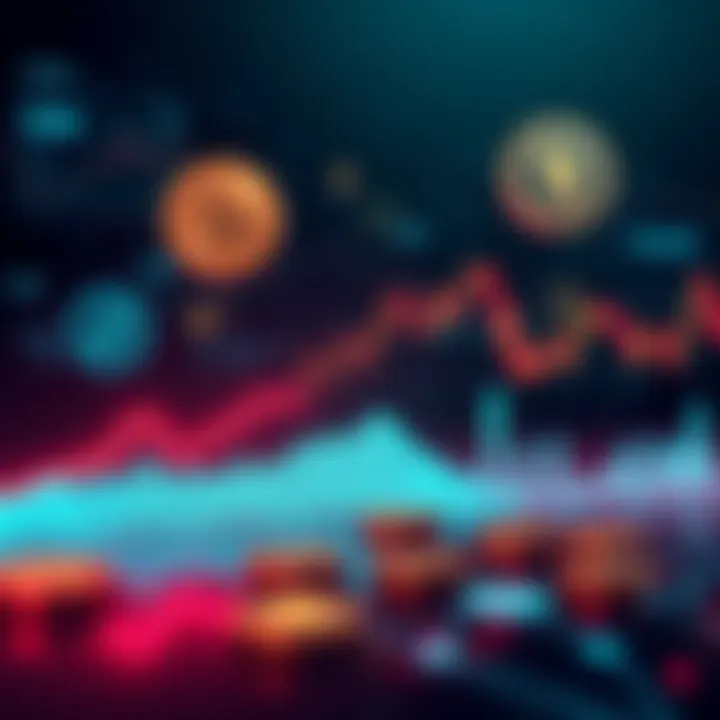 Cryptocurrency Market Crash A graph showing a sharp decline in multiple cryptocurrency values, highlighting LINK and AAVE, with digital currency icons in the background.