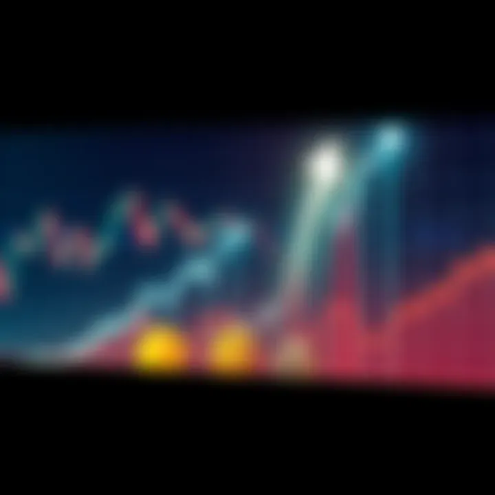 A chart showing an upward trend in cryptocurrency prices with arrows indicating increasing market interest.