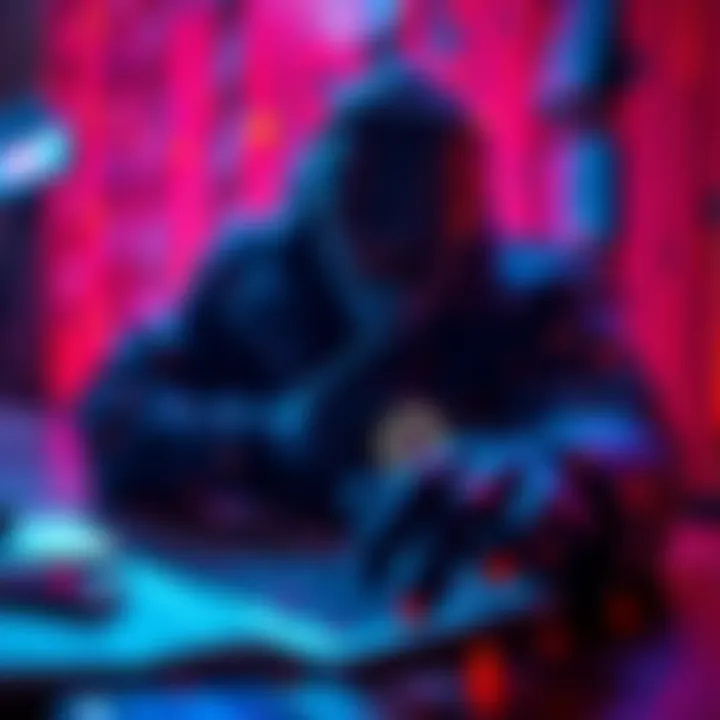 A visual representation of hackers using Facebook ads to steal cryptocurrency, with digital money symbols being targeted by a phishing scheme.