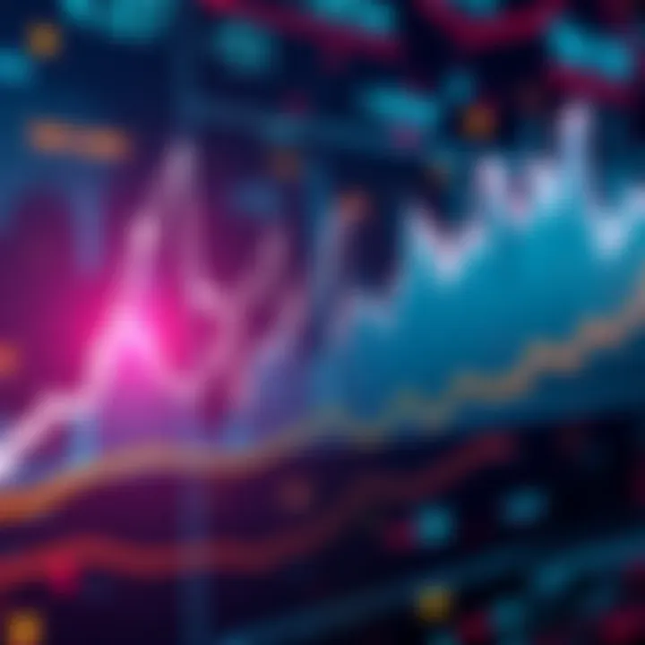 A graph illustrating rising and falling trends in cryptocurrency values against a digital backdrop.