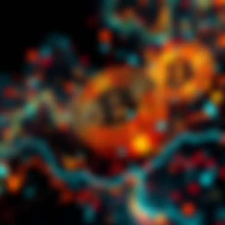 An abstract representation of cryptocurrency value fluctuations with a focus on Dogecoin and unusual competitors