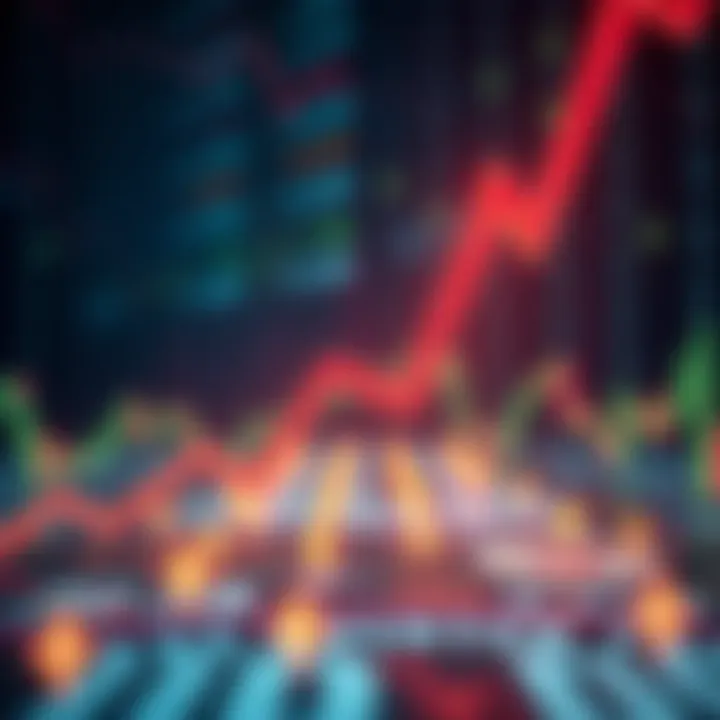 A visual representation of declining currency values with downward arrows and financial graphs