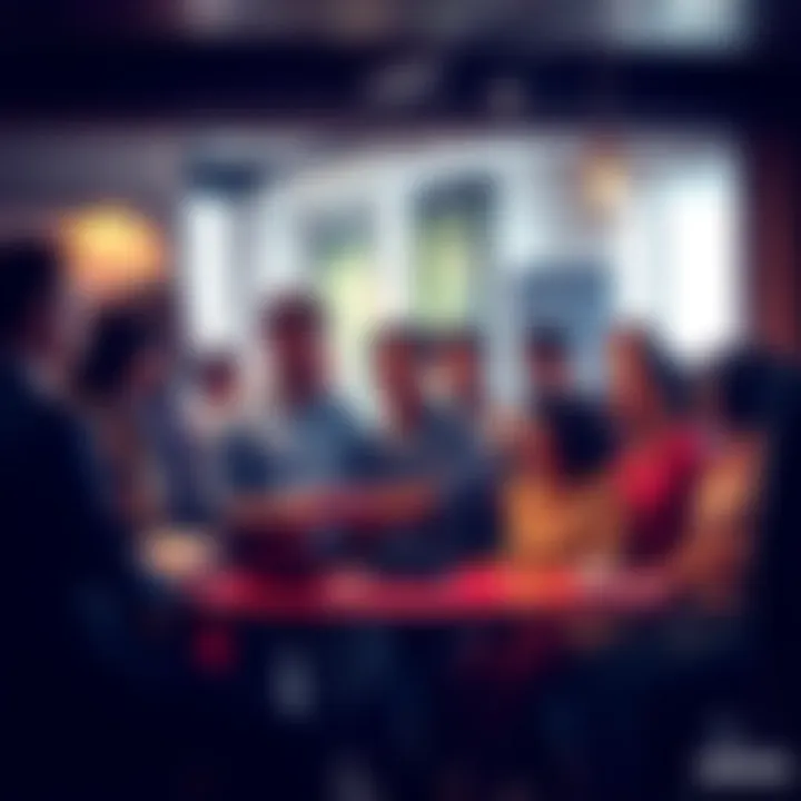 A diverse group of people sharing opinions about news articles in a casual setting.