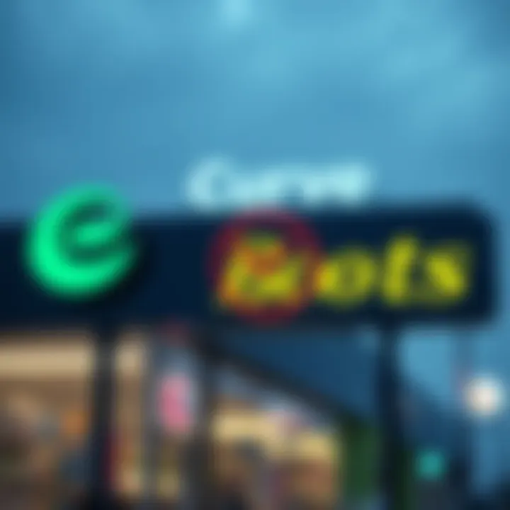 Curve logo with Boots Pharmacy sign Curve logo next to the Boots Pharmacy sign, showing a blocking symbol