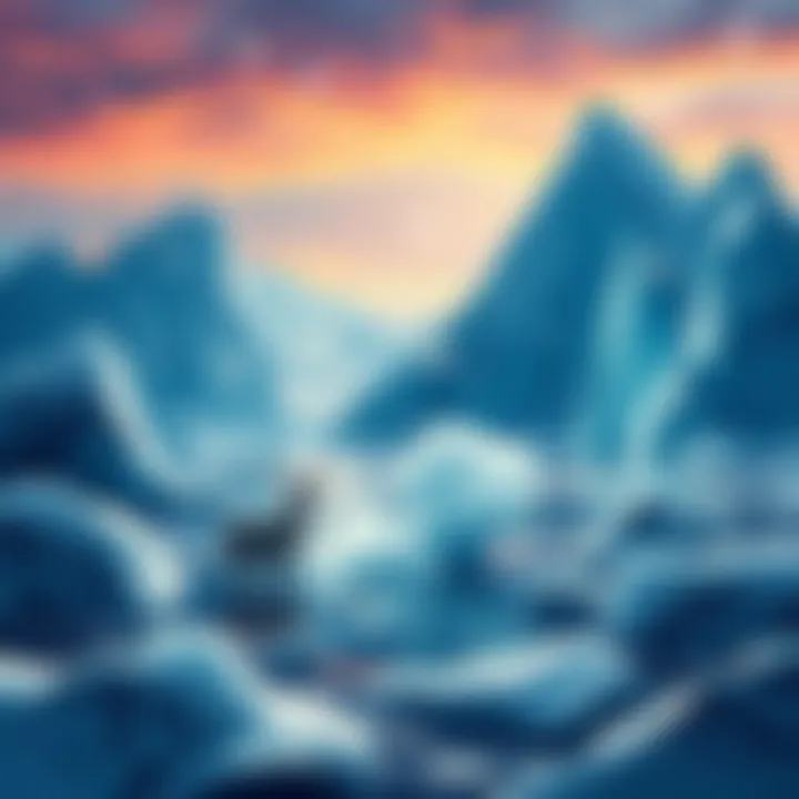 A vibrant custom card featuring Arctic animals and scenery, showcasing unique artwork with icebergs and snowflakes.