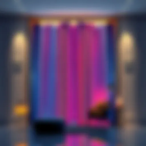 Sev's $695 custom light curtain displayed in a stylish room, showing its extravagant design.