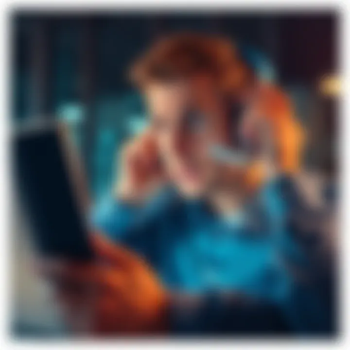 A person showing frustration while on the phone, representing poor customer service experience with Curve