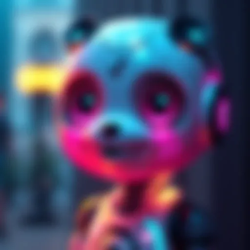 Cute AI character from TikTok Adorable AI character with big eyes, playful expression, and colorful design, captivating viewers on TikTok