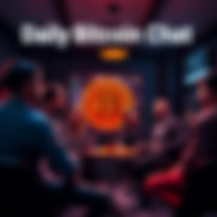 Group of people discussing Bitcoin in a chat room setting