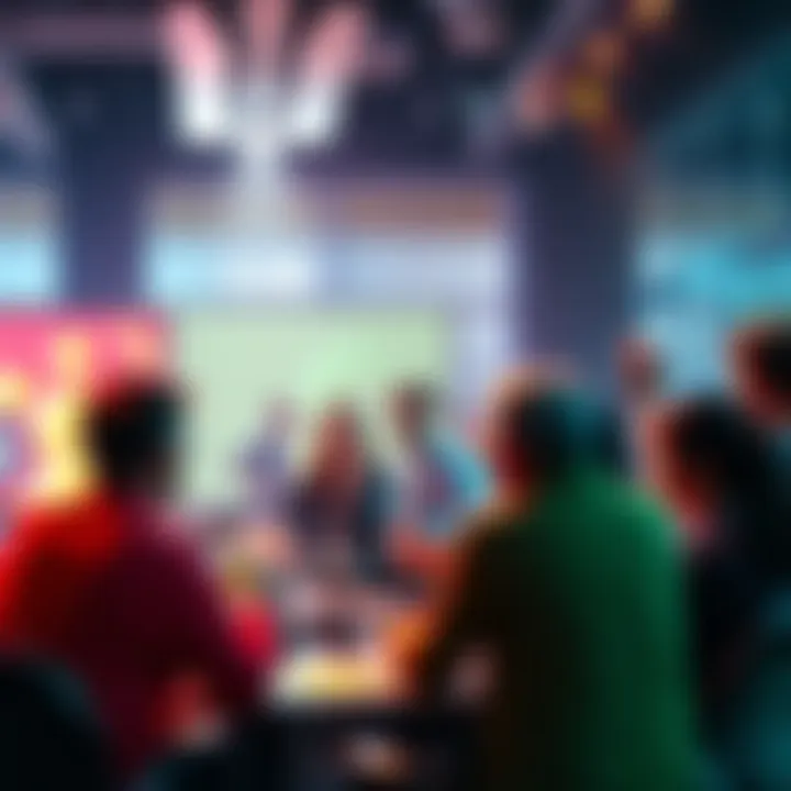 A vibrant online discussion atmosphere featuring diverse participants sharing insights