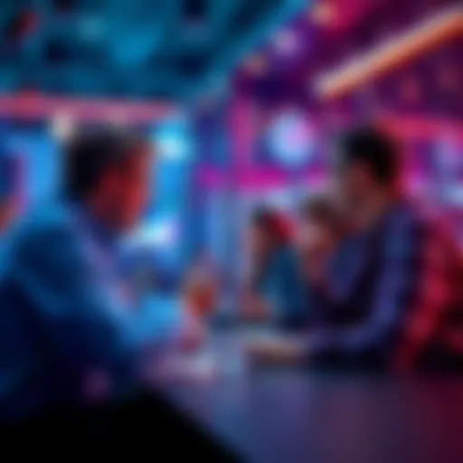 People engaging in a discussion about trading ideas and strategies