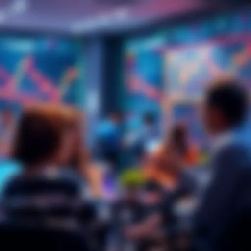 People engaging in a discussion about trading strategies and technical analysis in a community setting